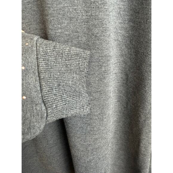 The Sweatshirt Project Womens 3X Dark Gray V-Neck Studded Cozy Lounge Sweatshirt - Picture 4 of 7
